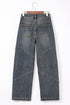High Rise Exposed Seam Wide Leg Denim Jeans